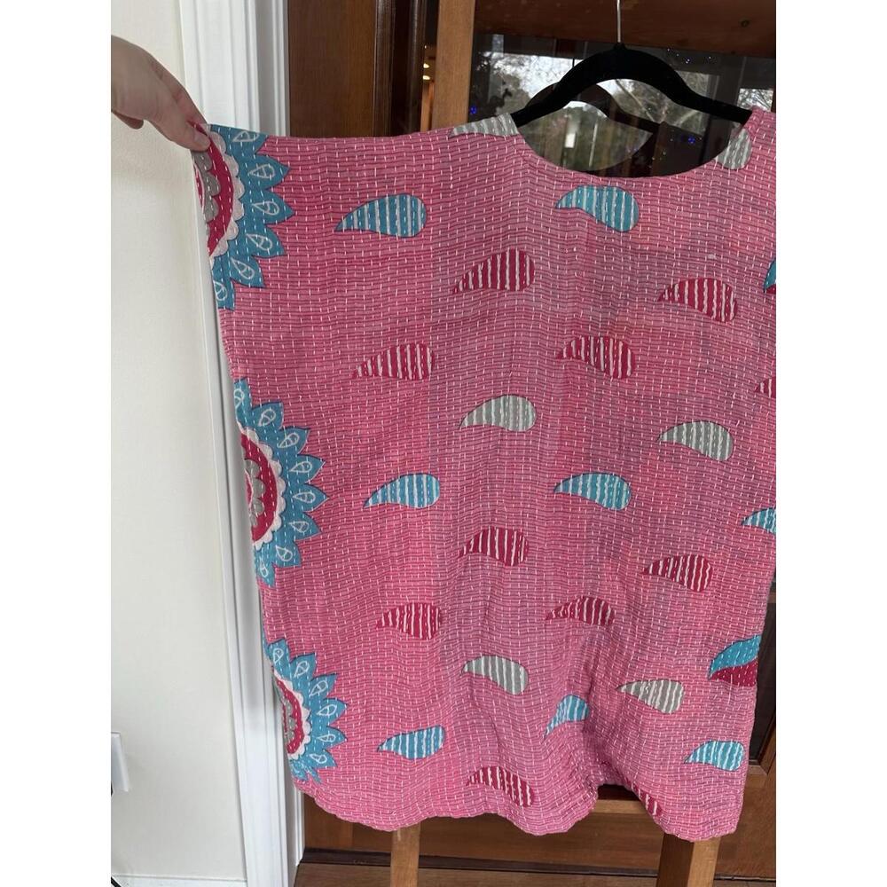 Kantha Boho Reversible Top Oversized One Size Fits Most 100% Cotton - Picture 3 of 8
